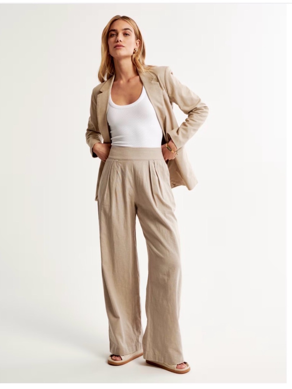 Abercrombie Linen Wide Leg Pants